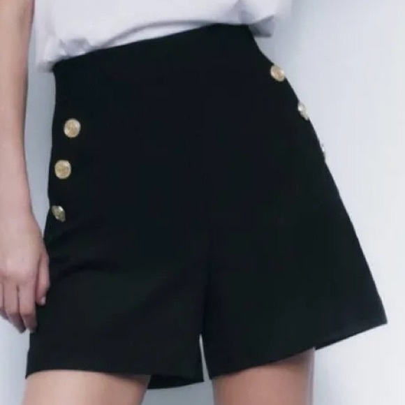 Zara Black High Waist Women's Shorts - Picture 2 of 6